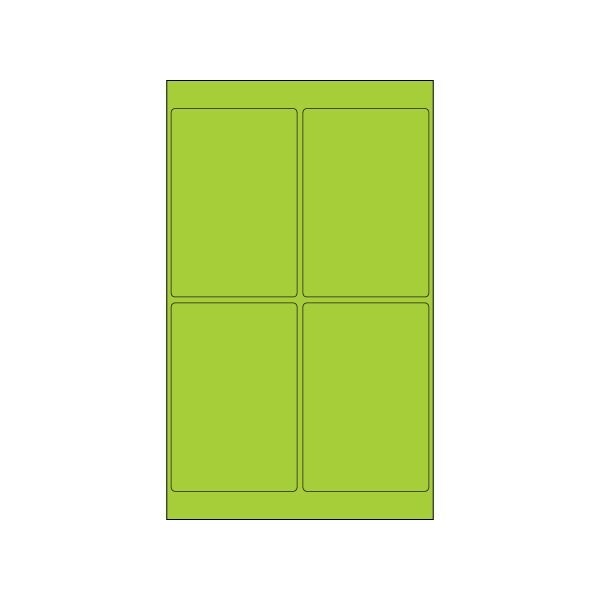 Bsc Preferred 4 x 6'' Fluorescent Green Rectangle Laser Labels, 400PK BUY00025559 - main